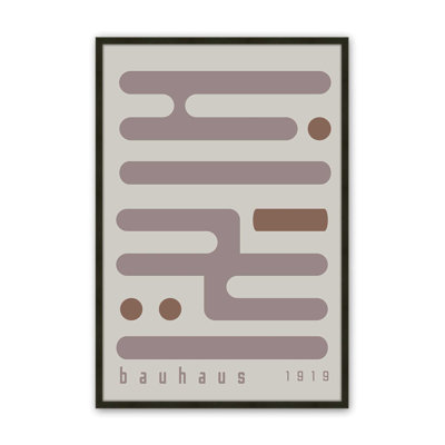 Warm Taupe Bauhaus Minimalist Circuitry I Print dans un cadre