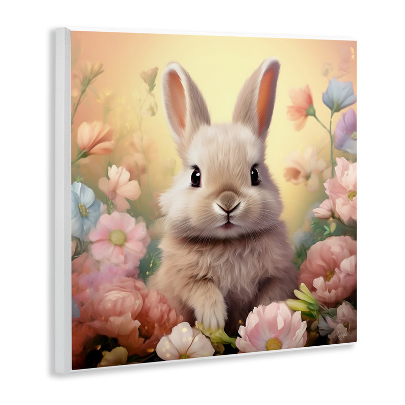 Az-130-Lapin encadré dans un pré par Roozbeh, H 12 po x l 12 po x P 0,5 po