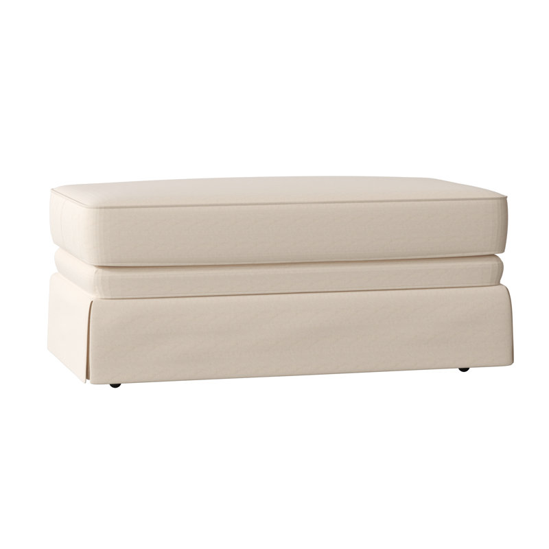 Repose-pieds rectangulaire 45 po Atterbury, Bayou en toile lavable naturelle