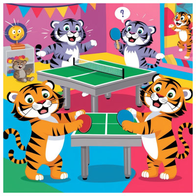 Housses de couette Tigers jouant au tennis de table