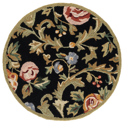 Hollander Hand-Hooked Wool Black Area Rug
