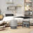 Concrete Finish End Table, Round Side Table With 4 Adjustable Feet, Lightweight For Indoor, Outdoor, Gray