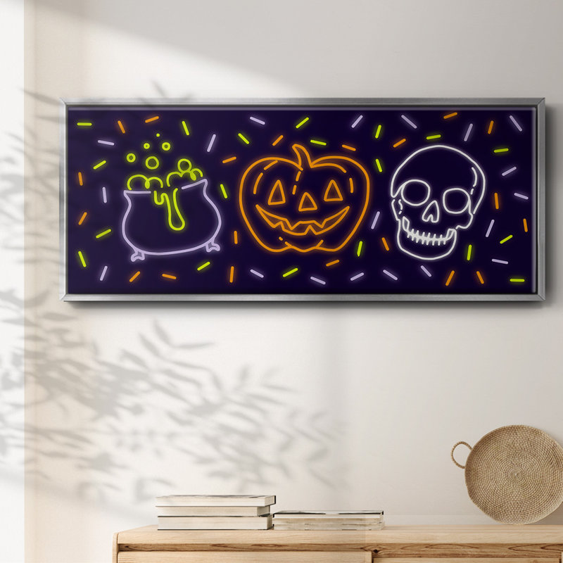 Neon Halloween Collection D-, toile encadrée, H 24 po x l 60 po
