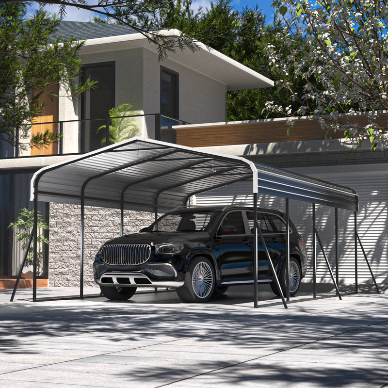 12 ft. W x 20 ft. D x 8 ft. H Heavy Duty Carport with Galvanized Steel Roof And Additional Support