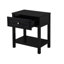 Table de chevet 23 po en bois noir avec plateau et plateau en verre | Idée cadeau-144326982