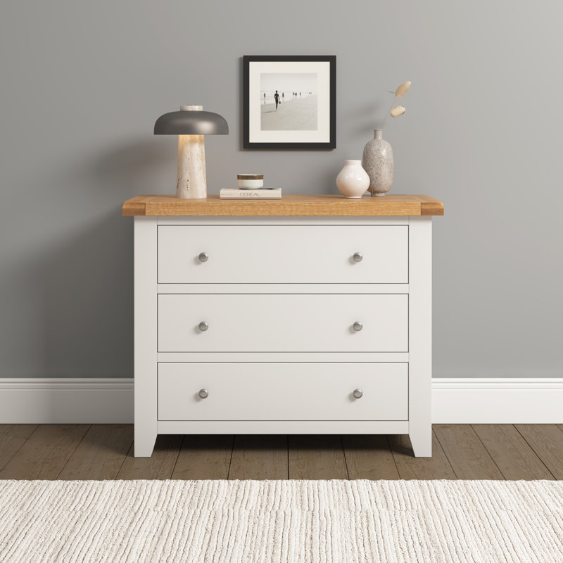 Windsor 97cm W 3 - Drawer Chest of Drawers, Ivory