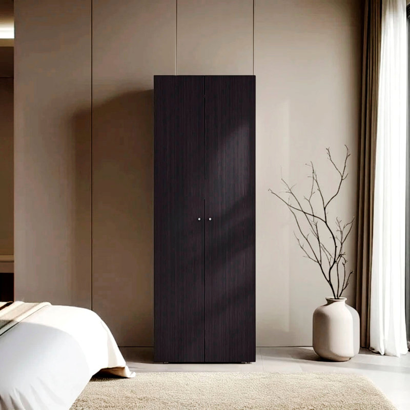 Armoire-penderie rectangulaire haute 2 portes avec tringle