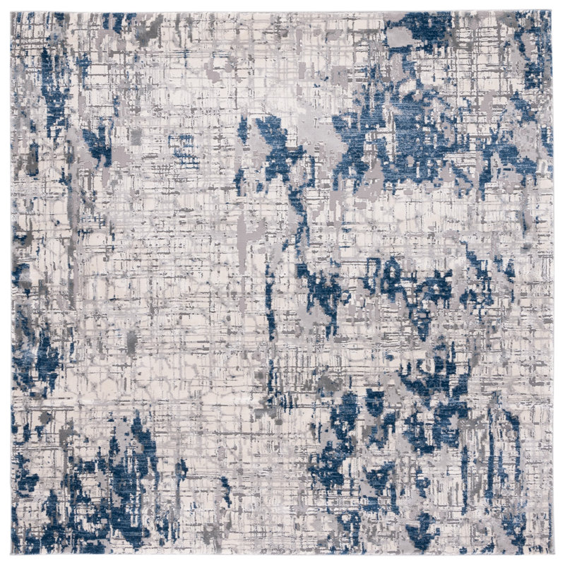 Eliene 100 Performance Abstract Rug, Square 6'7"