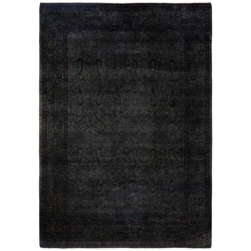 Overdyed One-of-a-Kind 4' 2" x 5' 10" Hand Knotted Area Rug