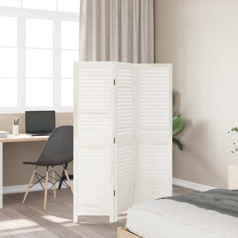 Oneybrook 110cm W 3 - Panel Solid Wood Folding Room Divider, 160cm H x 110cm W