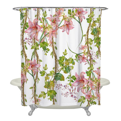 Rideau de douche simple à motif floral Jonesy