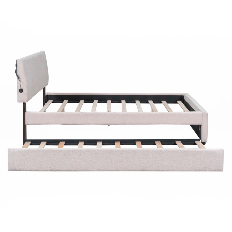Lit plateforme Teddy, Beige, Grand