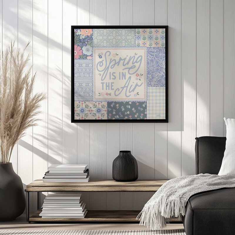 «Blooming Spring II» par Laura Marshall, reproduction d'art sur toile, H 20 po x l 20 po, Noir, Cadre flottant