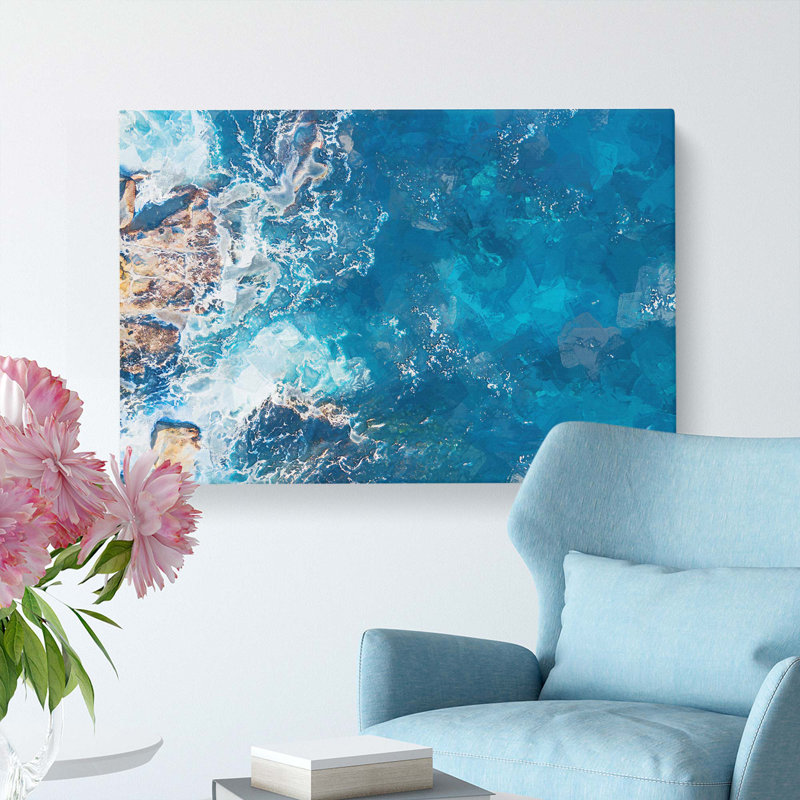 Aerial View of a Blue Ocean in Australia - Wrapped Canvas, 35cm H x 50cm W x 3cm D