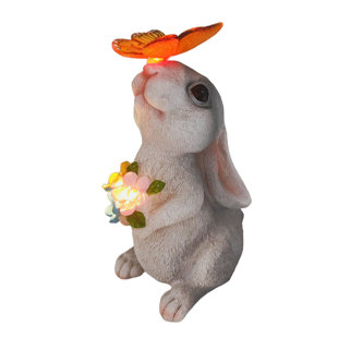 Solar Rabbit Statue With Color-Changing LED Lights, Waterproof Outdoor Decor For Garden, Yard, Patio - Unique Thanksgiving & Christmas Gift