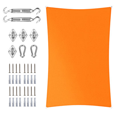 Royal Shade Waterproof 7' x 12' Rectangle Shade Sail With Hardware Kit