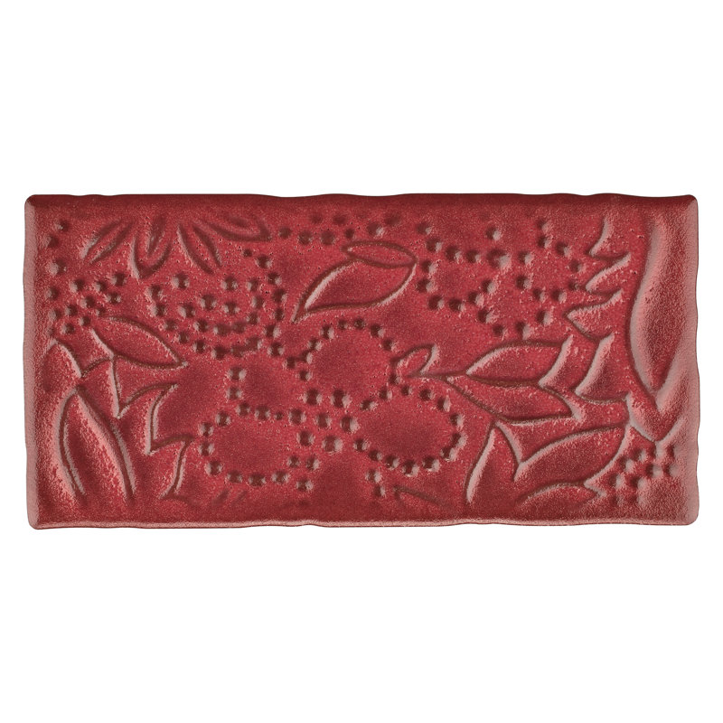Antic Feelings 3" x 6" Ceramic Patterned Subway Tile, Feelings Red Moon