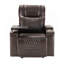 Fauteuil inclinable Power Motion avec port de charge USB et rangement à bras cachés, 2 porte-gobelets pratiques et plateau pivotant à 360 °, brun