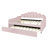 Comfortable Pink Upholstered Daybed With Portable Trundle - Classy Full Size Velvet Upholstery And In Elegant & Functional