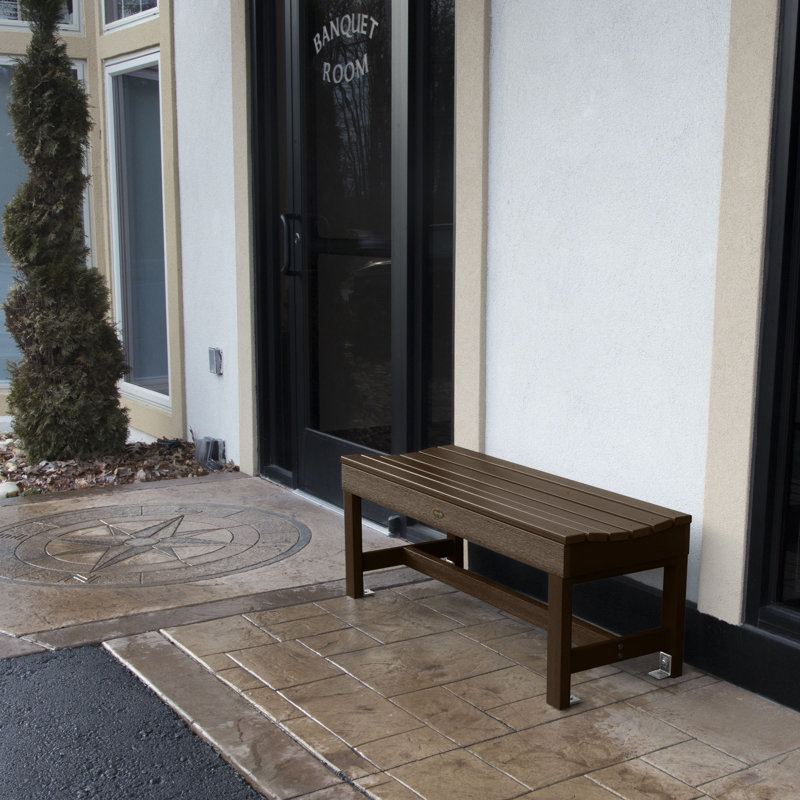 Banc de pique-nique en plastique Antonia, Gland de chêne vieilli