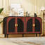 Buffet vintage arqué avec tablettes réglables et pied central en bois massif
