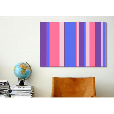 Falsterbo 'Striped Candy Bubble Gum' - Wrapped Canvas Print