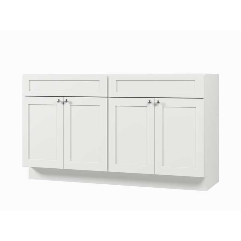 Base de meuble-lavabo double 60 po Disar, Blanc