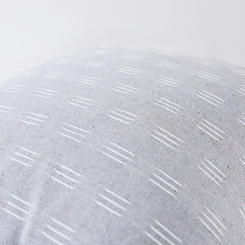 Jeté en coton / polyester, Blanc / Gris, Mélange de duvet