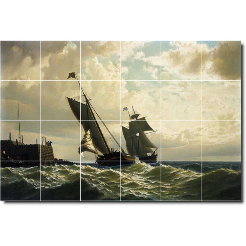 Carreau de céramique décorative 36 po x 24 po 6 po x 6 po, Bord de l'eau 01009