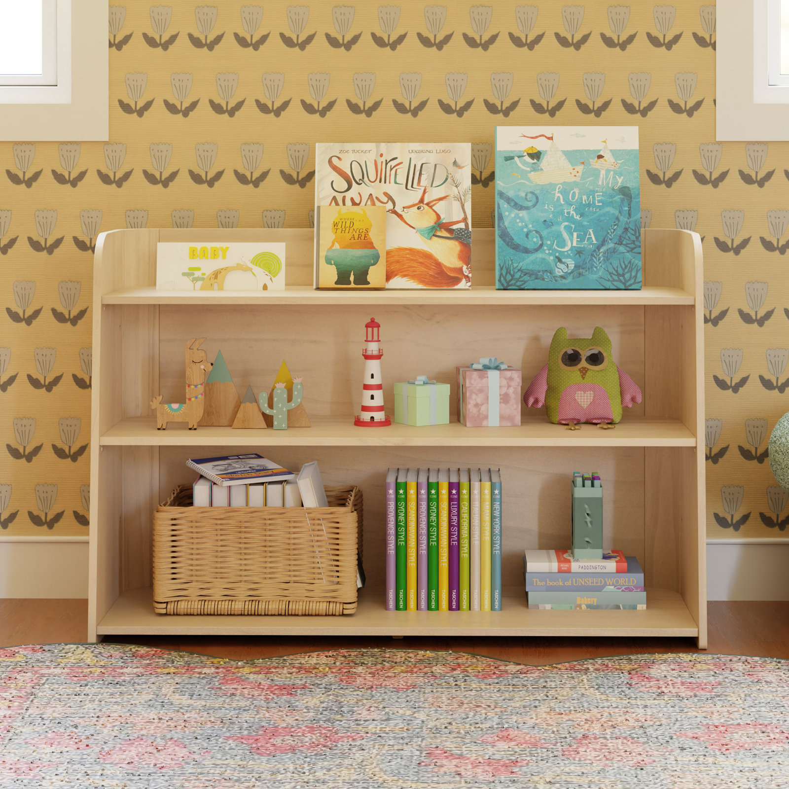 Melo Montessori-Inspired Bookcase, Washed Natural