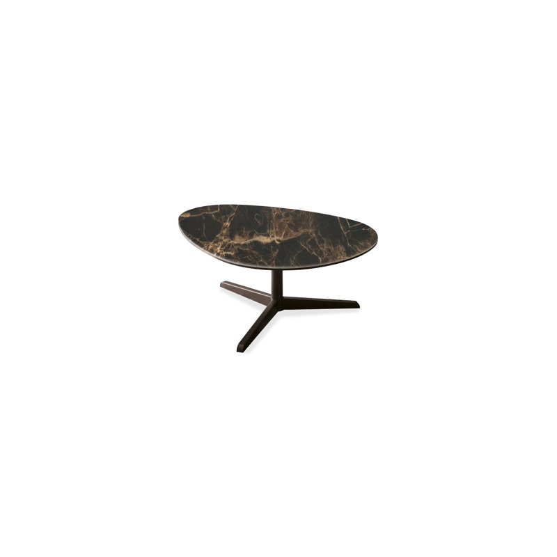 Fierce Pedestal Coffee Table, Emperador Soneware Top/Vintage Brown Base