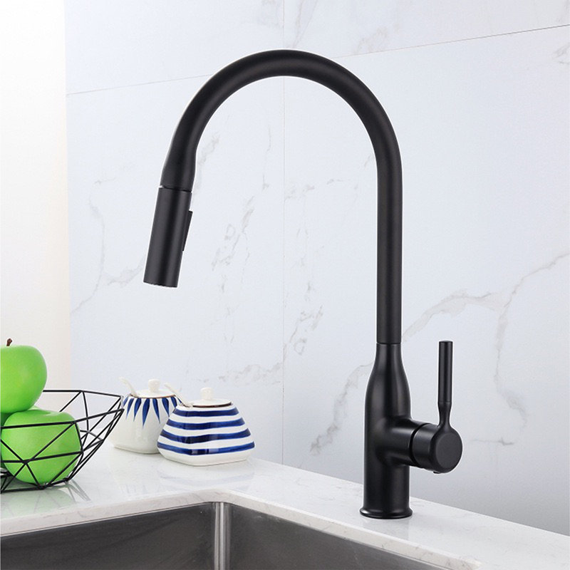 Robinet de cuisine KDK, Noir mat