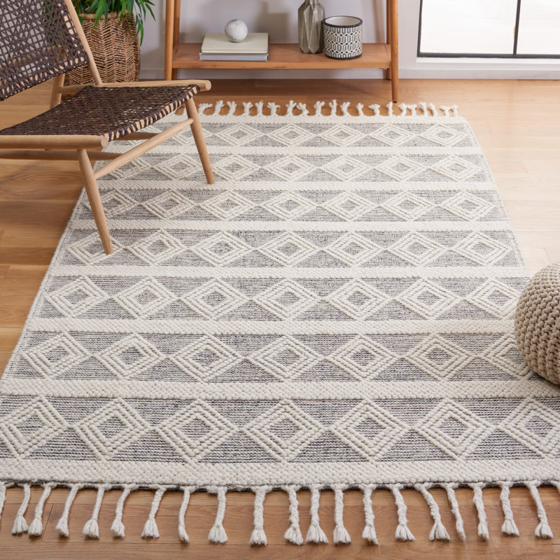 Natura Flat Weave Wool Geometric Rug, Rectangle 5' x 8'