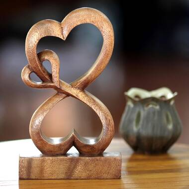 Hand carved wood heart