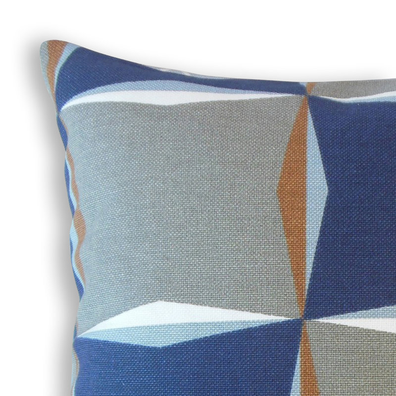 Coussin géométrique, 24 po x 24 po, Gris / Rose, Coussin décoratif