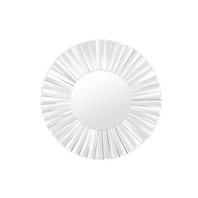 Round Glass Framed Wall Mounted Accent Mirror in Black