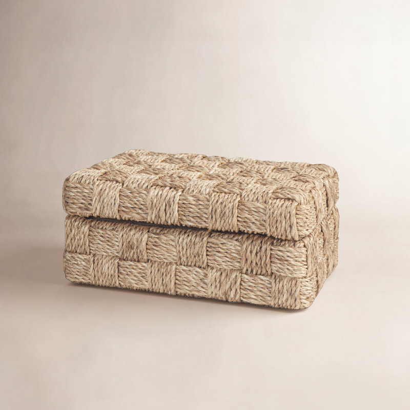 Abaca Rope Decorative Box, 4" H x 8.75" W x 6" D