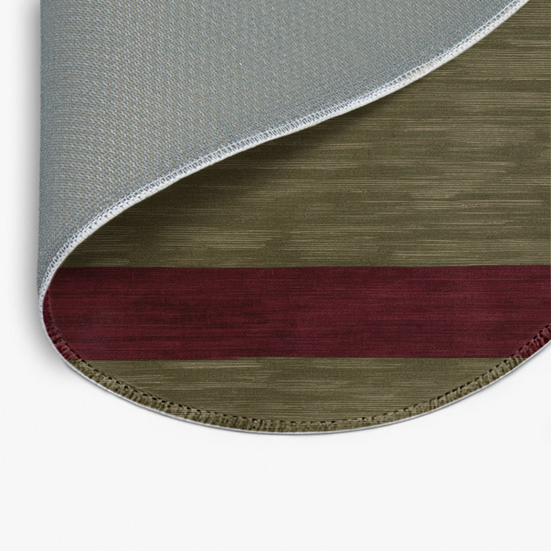 Tapis intérieur / extérieur brun HorizontalStripes, Rond 5 pi