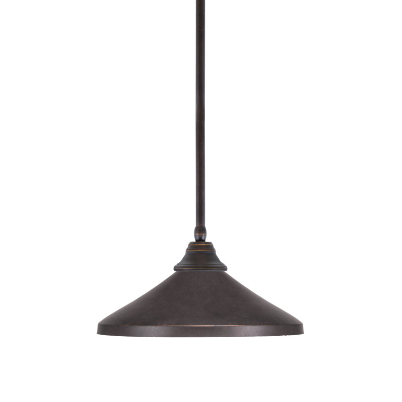 Luminaire suspendu avec tige en métal 14 po, Bronze huilé