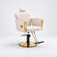 Fauteuil de salon pour coiffeur, fauteuil de coiffeur pour salon de coiffure avec pompe hydraulique professionnelle - blanc / or-129176280-108808825