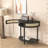 Unique Half Moon Design End Table with Sliding Rattan Door,Elegant Semi-circle Entryway