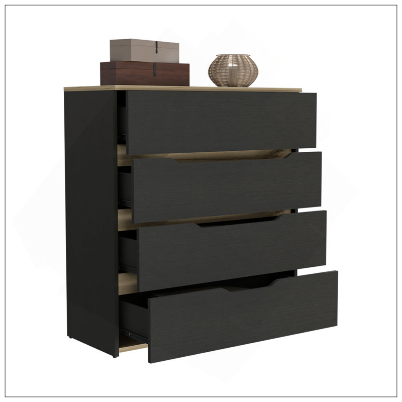 Commode Zoe, plateau supérieur, quatre tiroirs