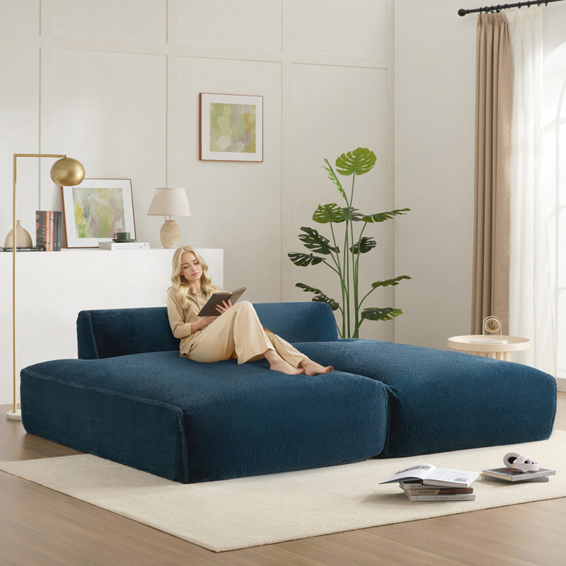 90"Oversized Modular Sectional Sofa,Fully Compressed,Spacious Foam-Filled Sofa Bed for Living Room,elderly - friendly design,2 PC Free Combination,No Assembly Required,3 Colours