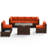Bhairavi Wicker - Person Modular Patio Conversation Set with Cushions-630016992-630016994