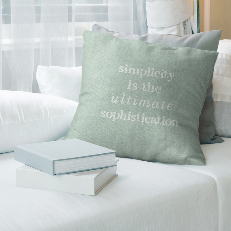 Coussin décoratif simple à la main, 26 po x 26 po, Vert / blanc