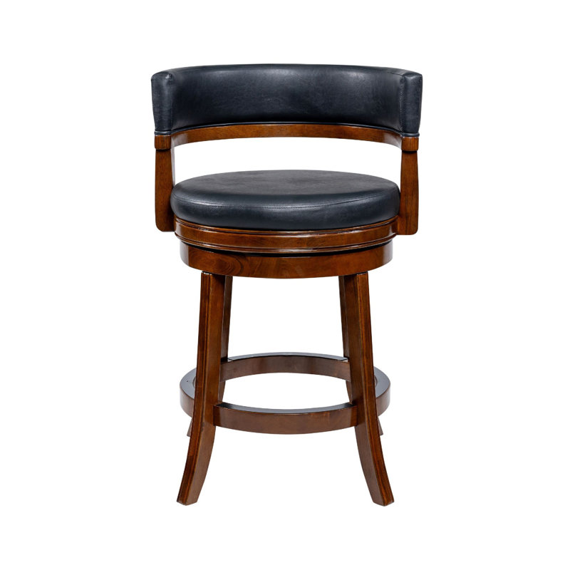 Chaise pivotante à hauteur de comptoir Bely, similicuir noir, brun cappuccino, Brun