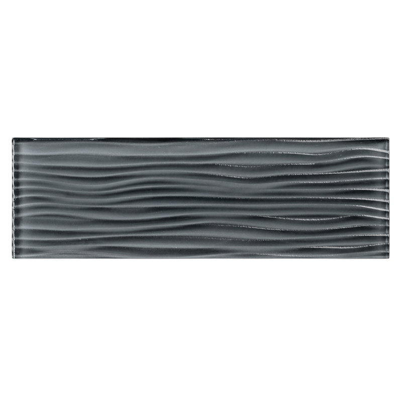 Enchant-Parade 4 po x 12 po Carrelage en verre poli texturé pour mur et plancher, Devon