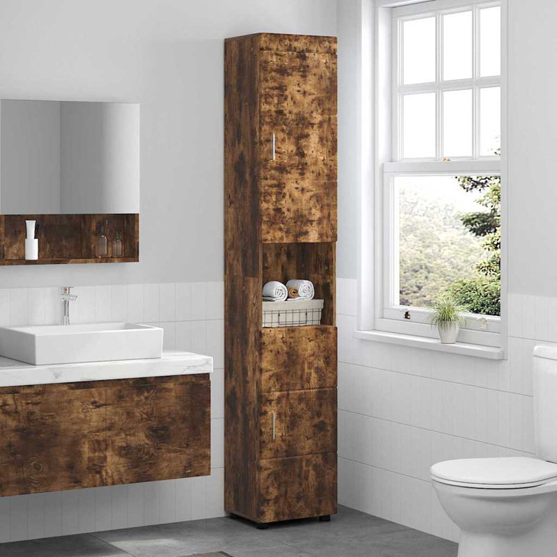 Linen Cabinet, Smoked Oak
