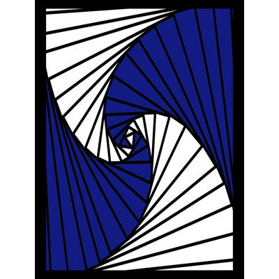 Cobalt Spiral Pattern - Wrapped Canvas Painting