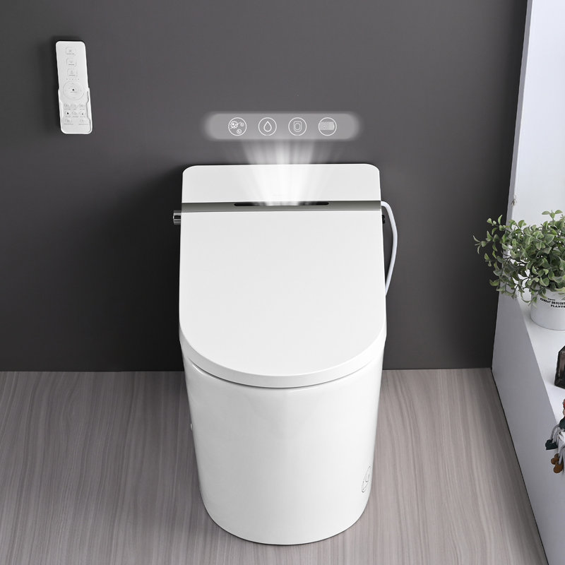 Bidet de toilette intelligent avec télécommande, siège chauffant de nuit, buse autonettoyante, capteur de pied, affichage à DEL avec contrôle d'ouverture du capteur,